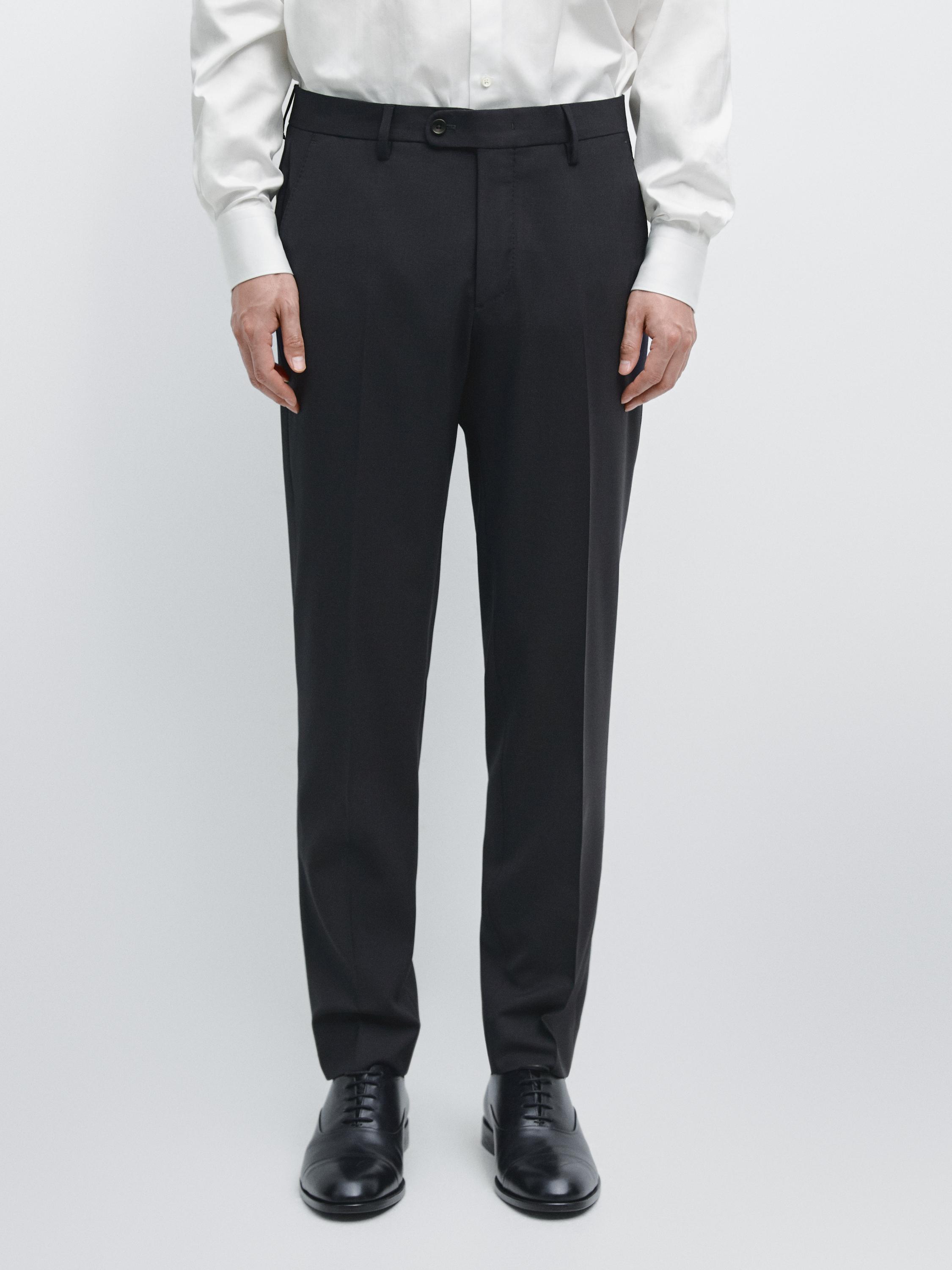 Pantalon de costume en laine froide mélangée